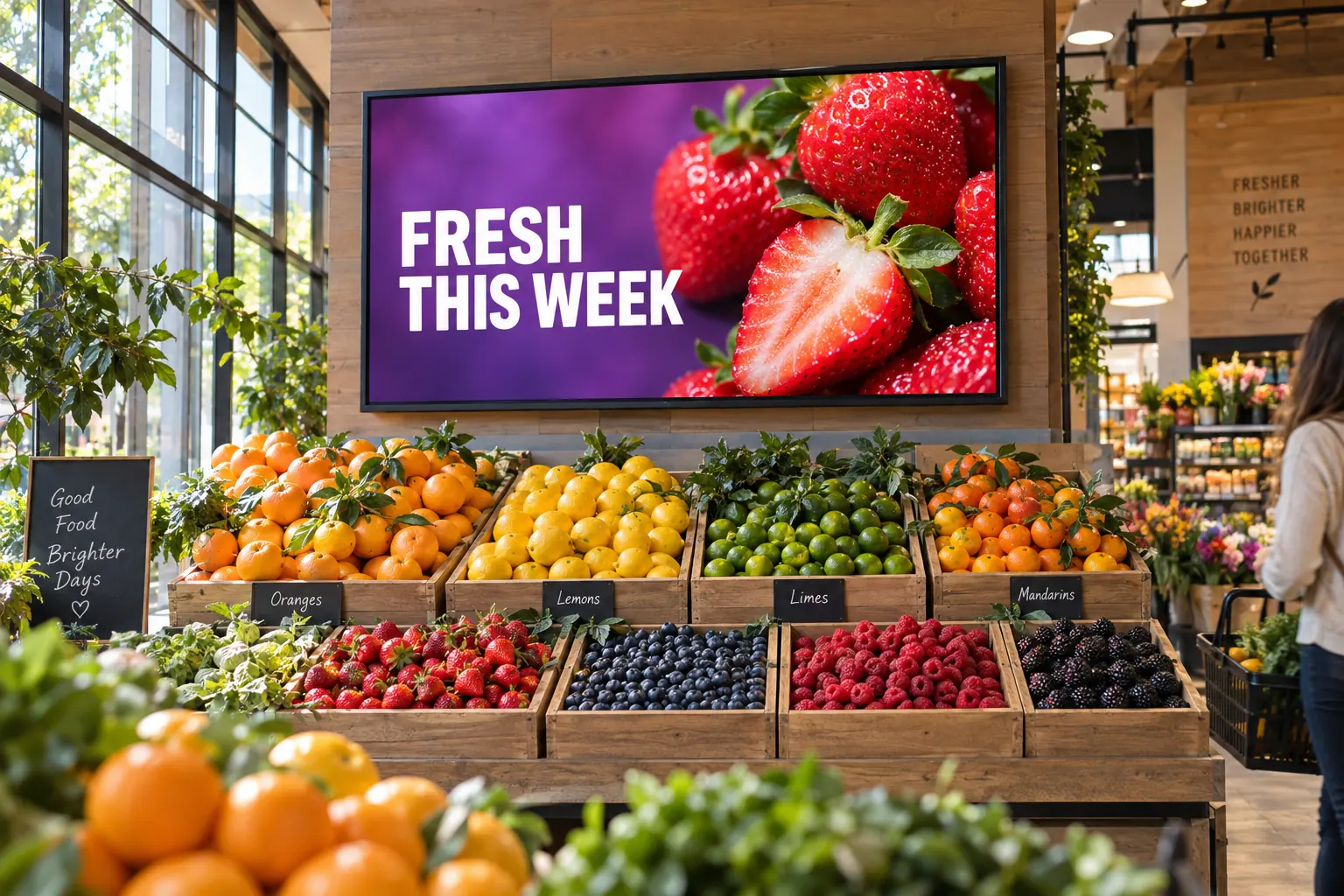 A promotional display in a grocery store.