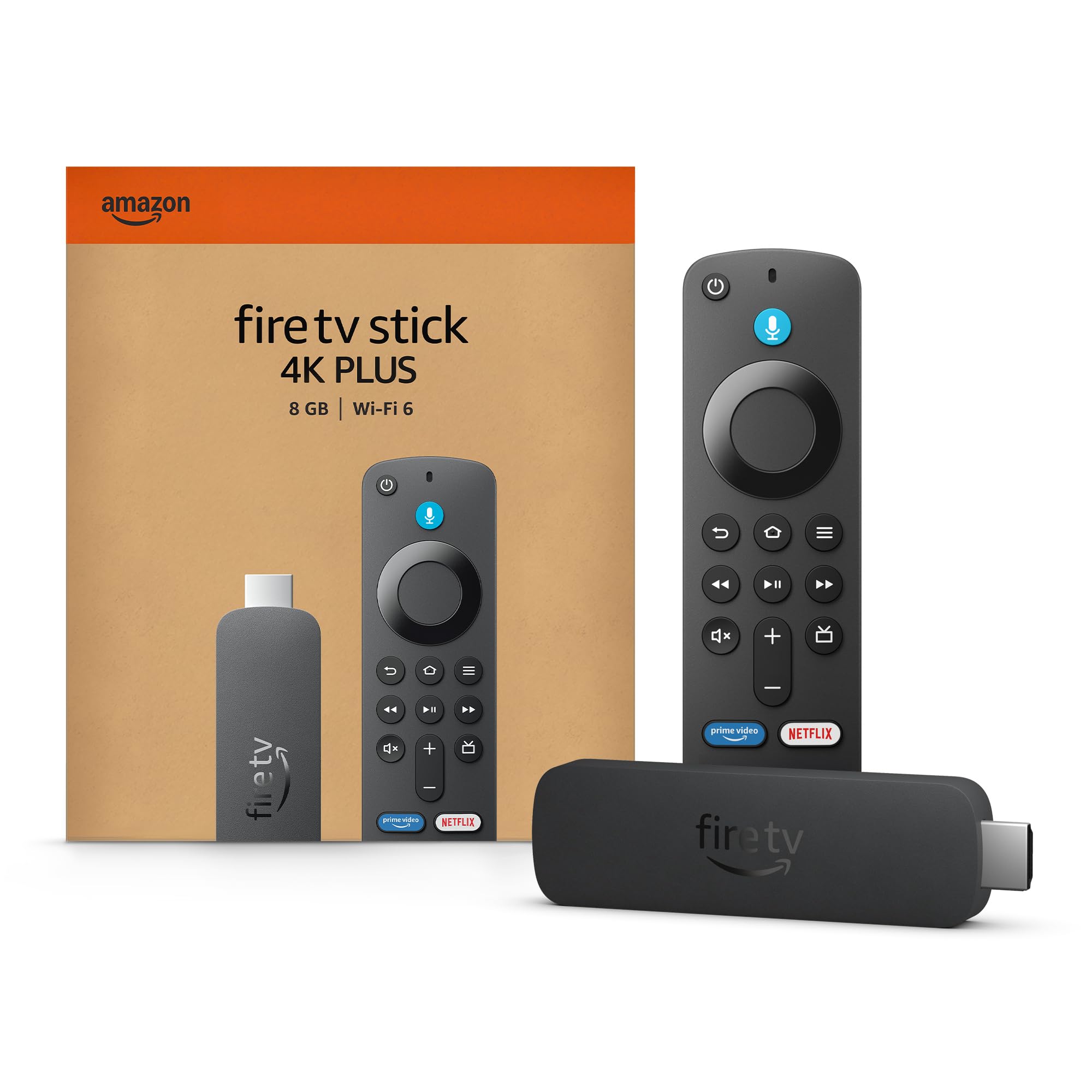 Amazon Fire TV Stick 4K Plus with Alexa Voice Remote and retail packaging
